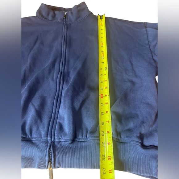 PINK Ivy Fleece Full Zip Sweatshirt Navy Blue Womens Large NWOT - Picture 14 of 15